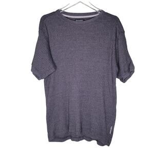 Ferruche Mens Ribbed Tee T-Shirt‎ XXL Gray Round Neck Short Sleeve Casual Basics